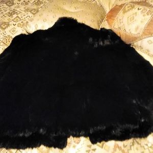 Authentic Black Rabbit Fur Coat